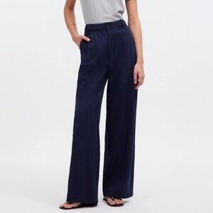 Madewell The Harlow Wide Leg Pant Cotton Linen Blend